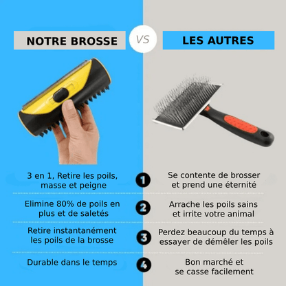 Brosse PoilFou 2.0 ™ - Brosse de Soin pour Chein