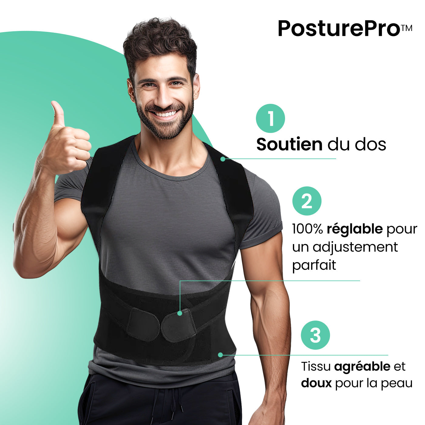 PosturePro™ | Corrige la posture et soulage les douleurs dorsales