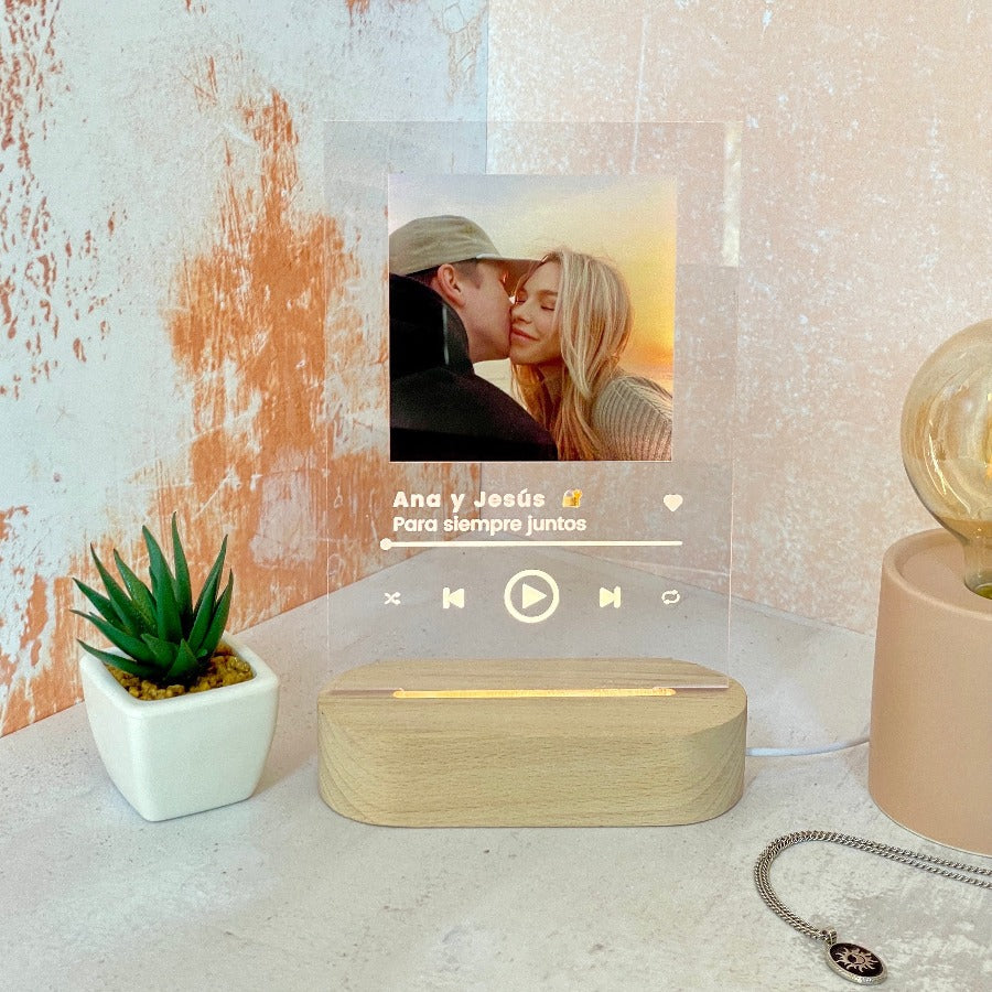 Plaque photo Spotify avec eclairage