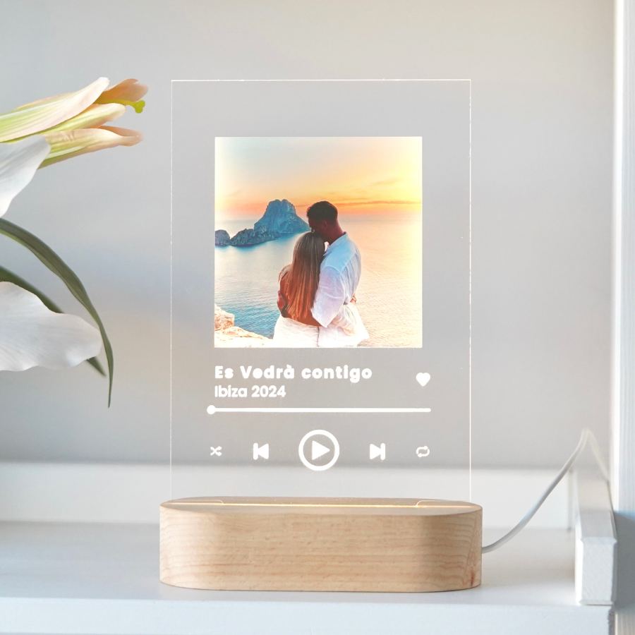 Plaque photo Spotify avec eclairage